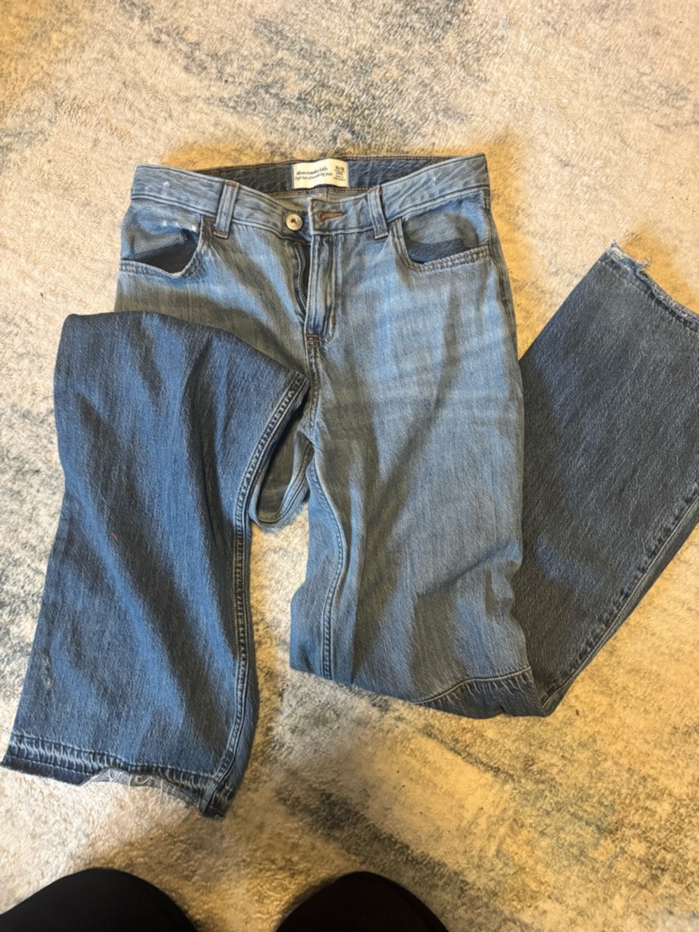 abercrombie kids Light Blue High Rise Wide Leg Jeans